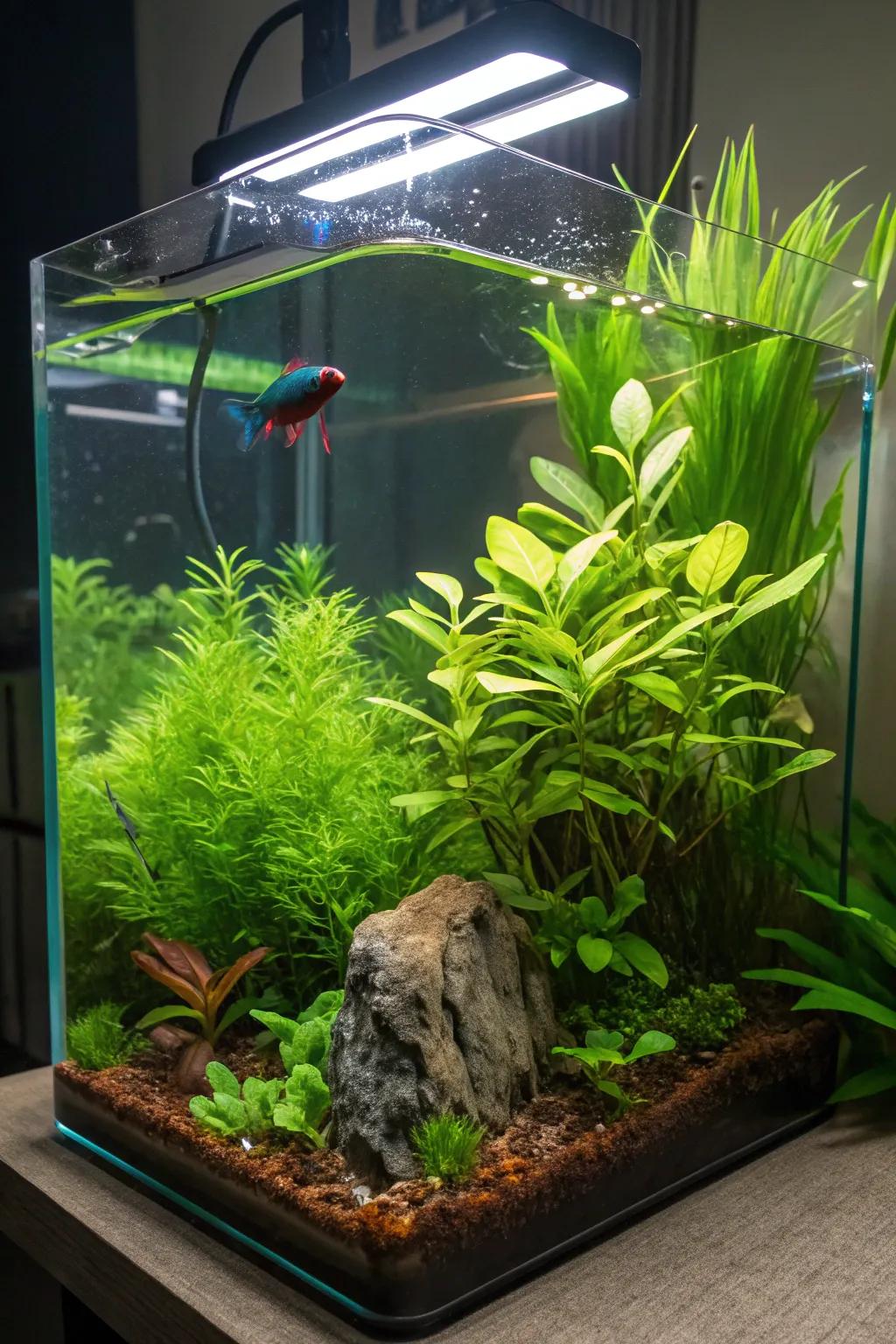 Turn your tank into a flourishing haven bursting with bright greenery.