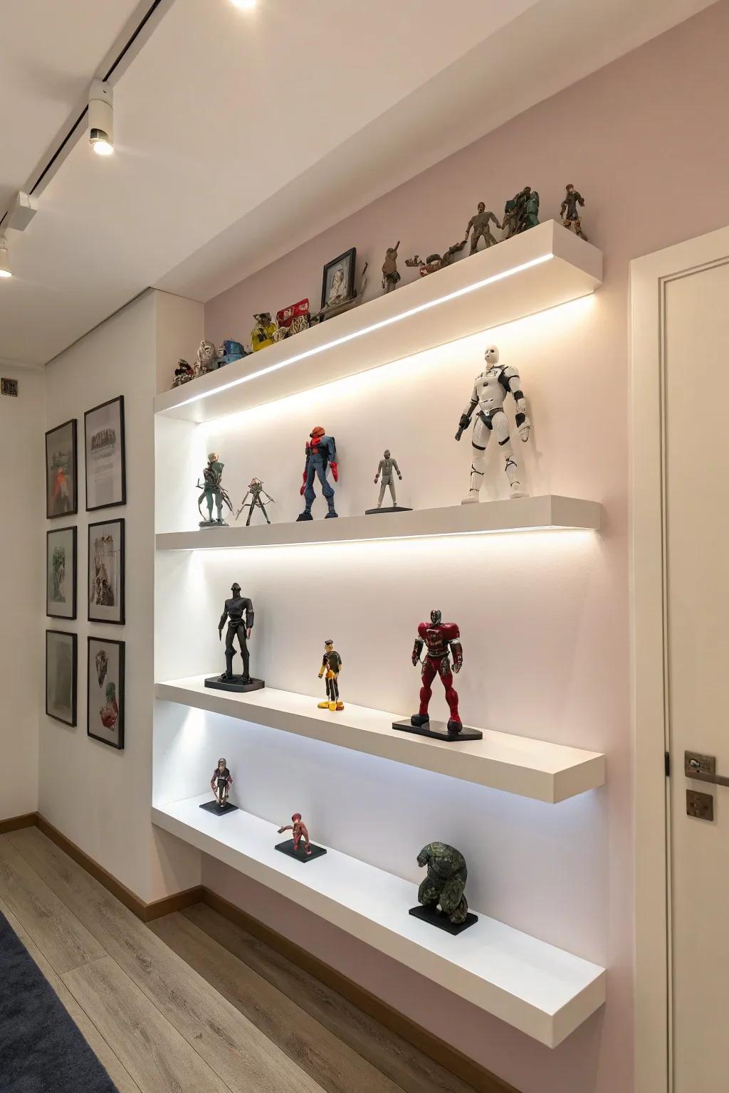 Elevated boards propose a contemporary avenue to parade your assortment.