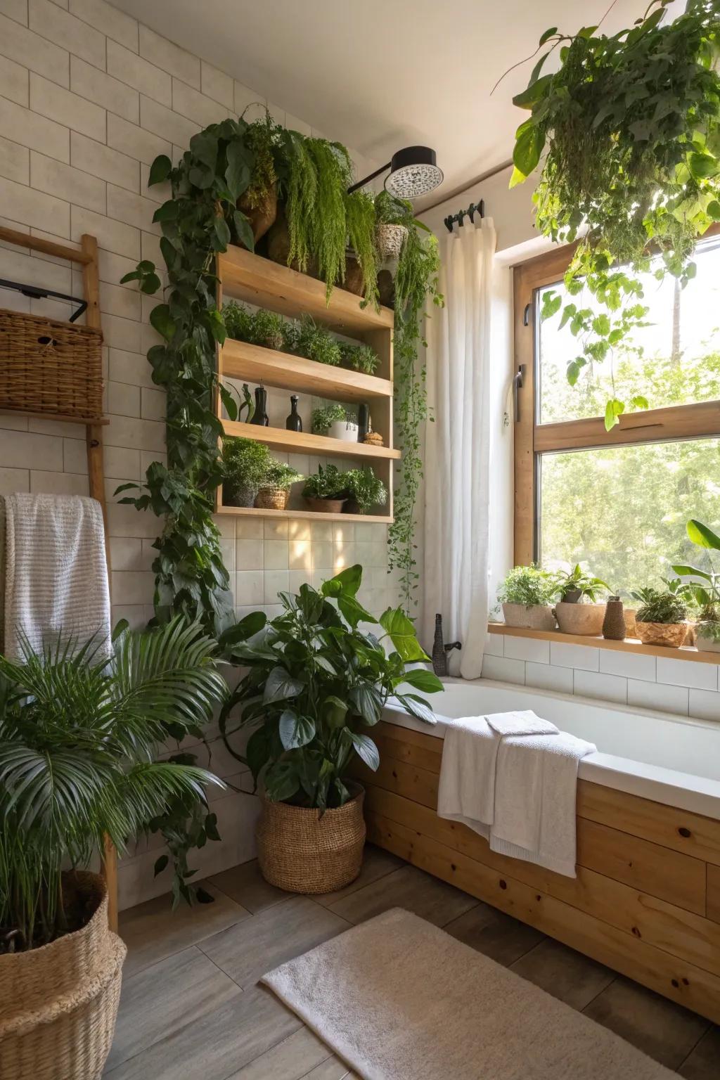 Saturate your bathroom with the essence of nature for a tranquil aesthetic.