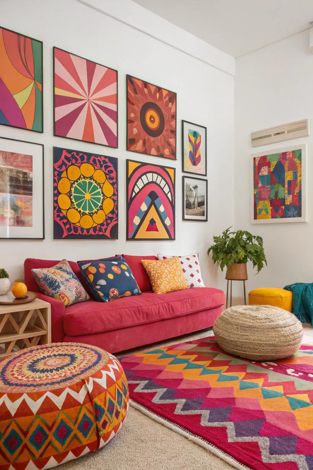 Non-representational styles introduce splashes of color and artistry to your walls.