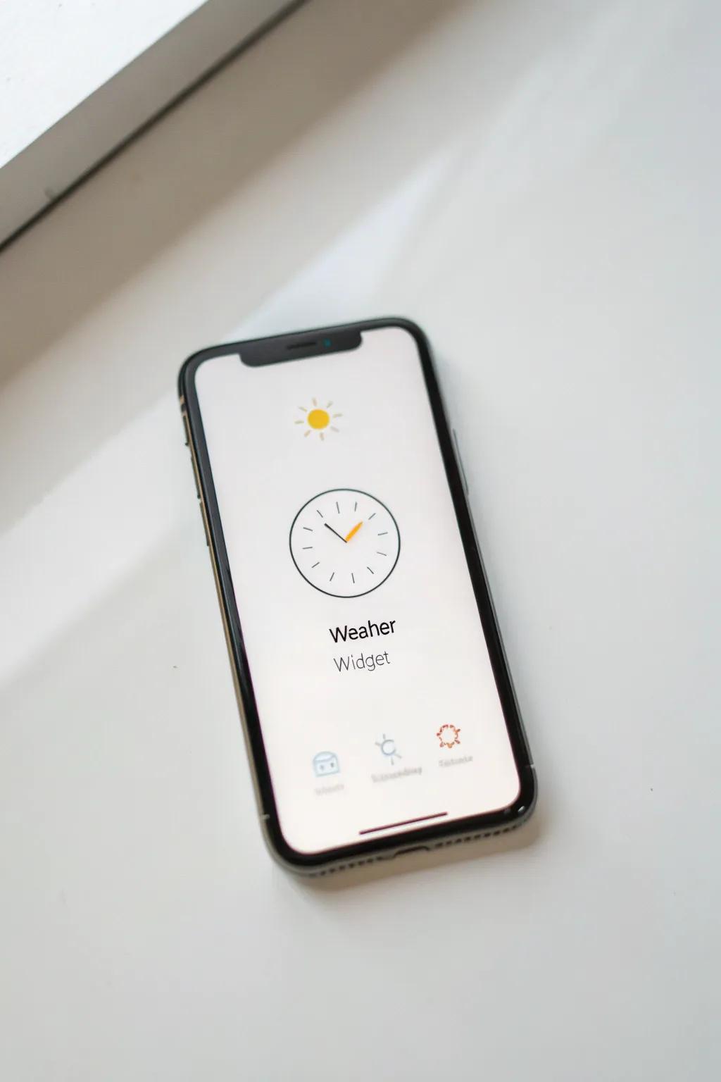 Experience minimalism: a tidy, clutter-free widget arrangement.