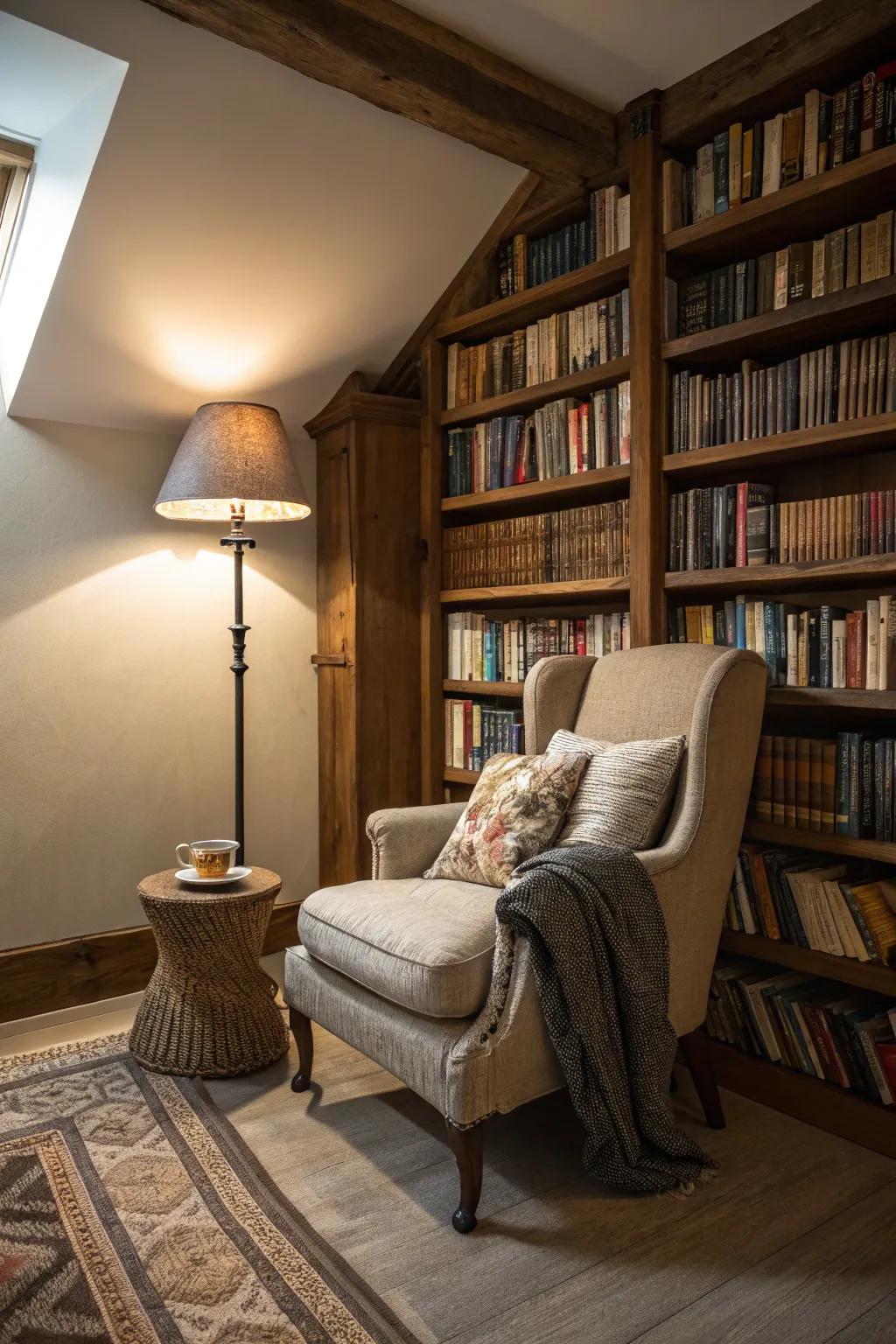 Convert a recess into a comforting reading retreat.