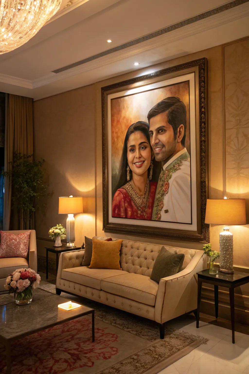 A personalized couple’s artwork infuses shared memories with renewed vitality.