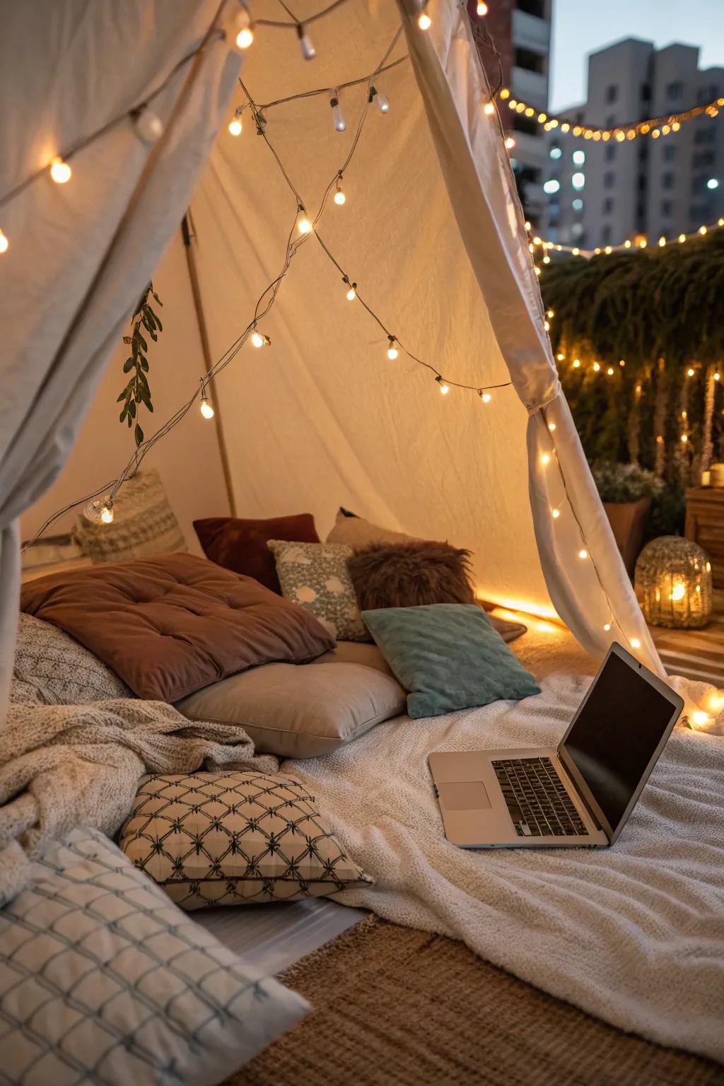 Share the joy and warmth of a blanket fort.