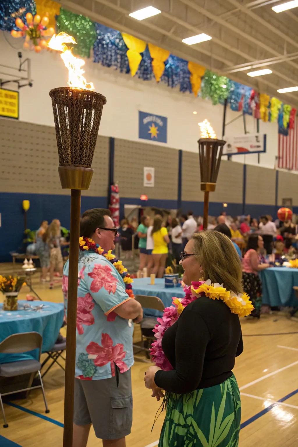 A tropical-themed attendance party brings island vibes to school.
