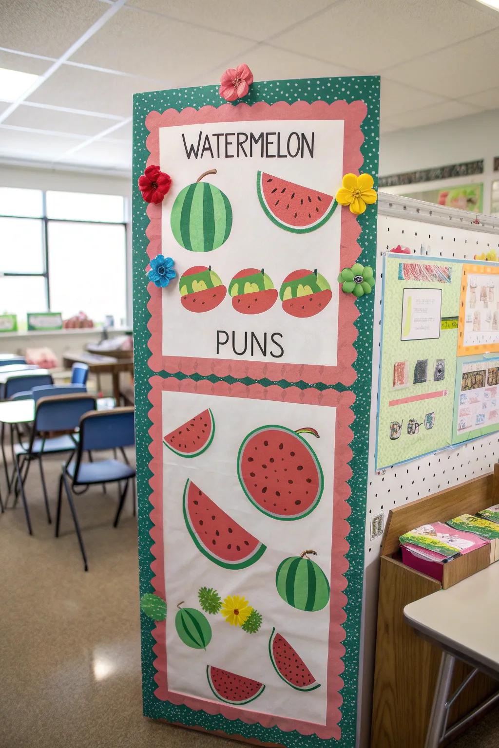 Watermelon-inspired notice board that keeps the summer vibe alive.