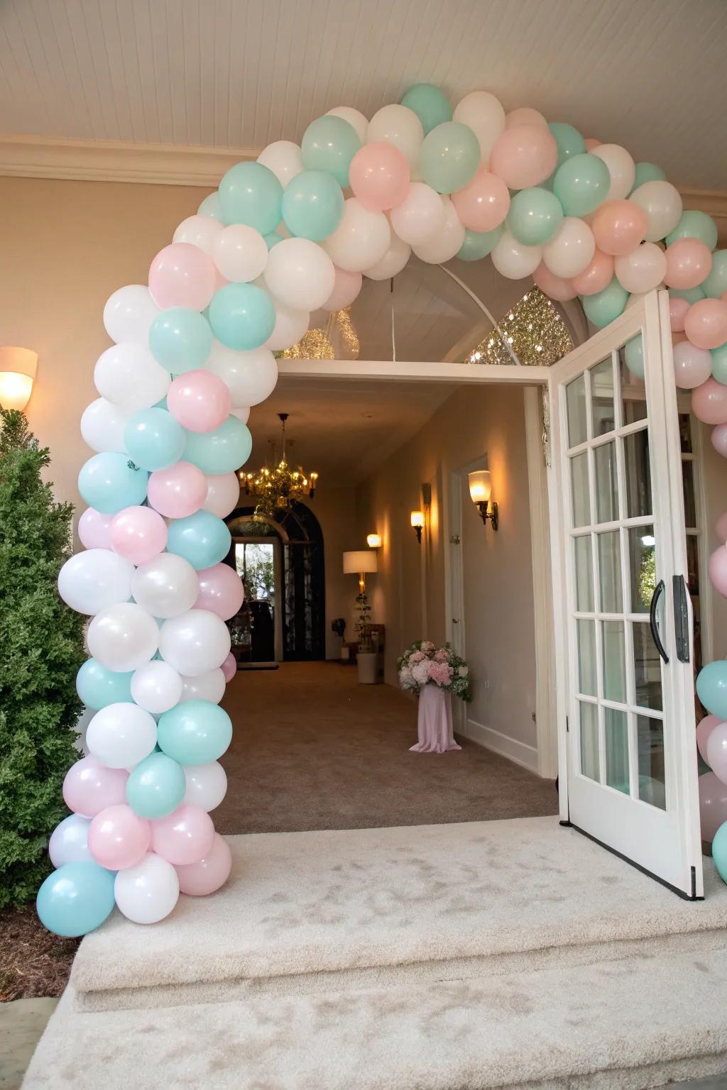An alluring entryway crafted with an enchanting balloon gateway.