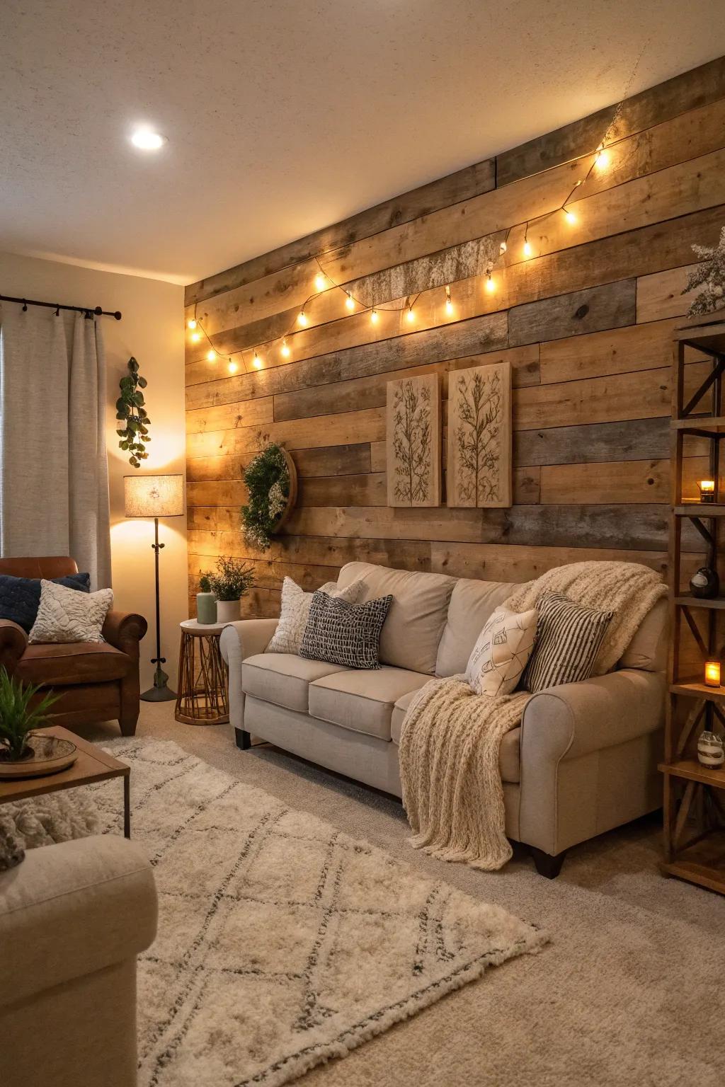 Infuse personality into your space with repurposed wood panels.