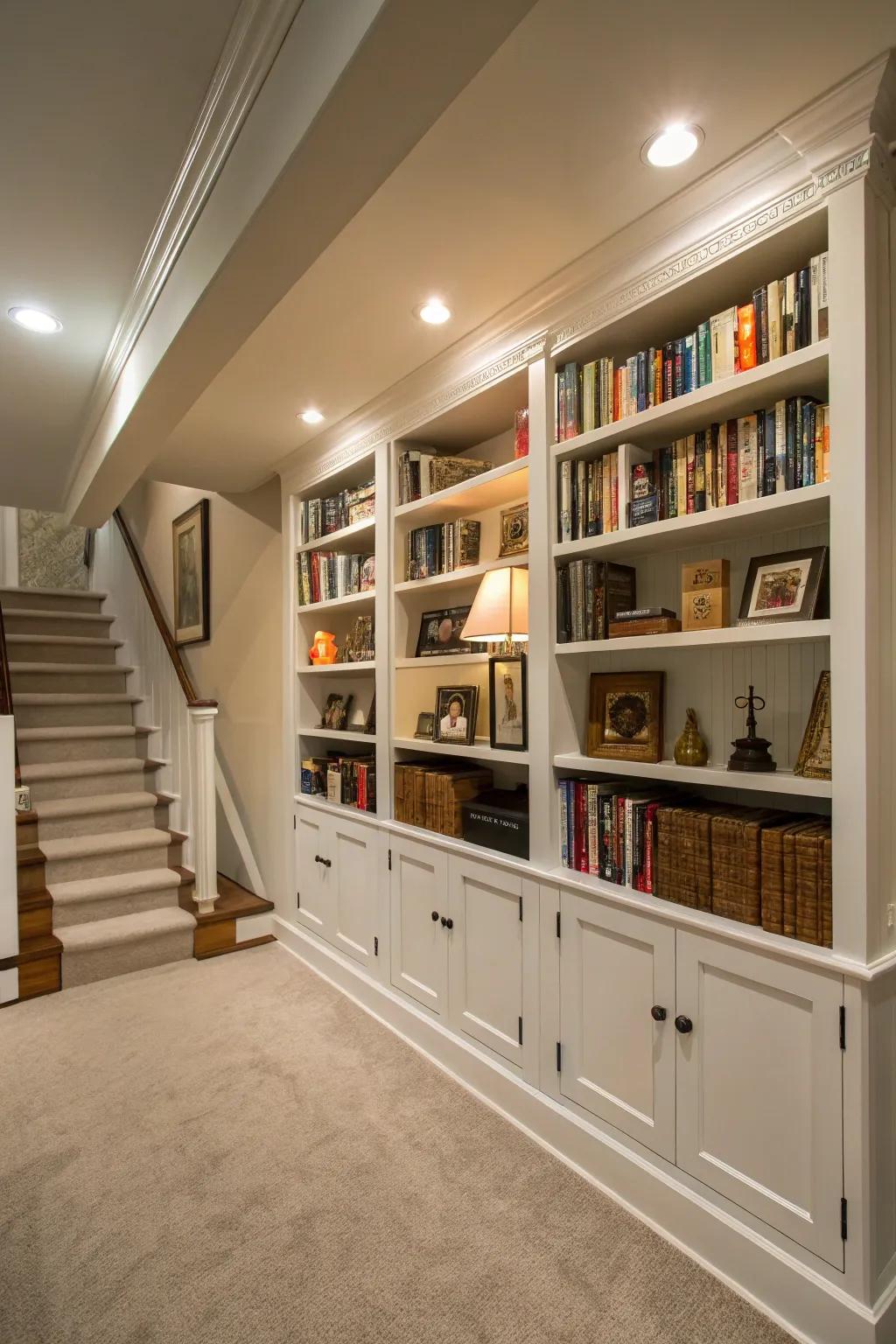 Make use of vertical space for both storage and design.