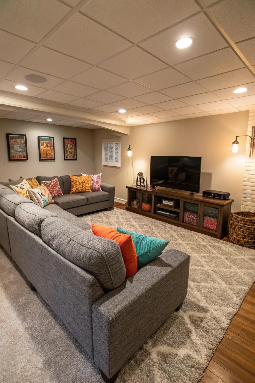 A comfortable sectional couch ideal for relaxation and comfort.