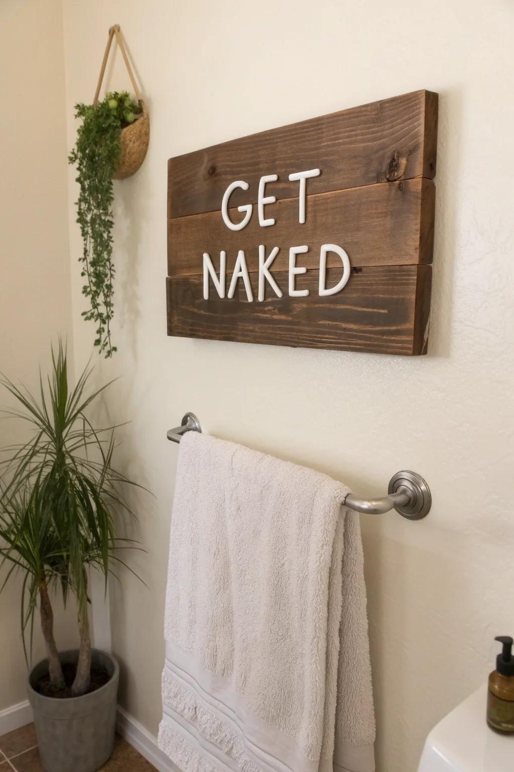 Fill your bathroom with joy using humorous markers.
