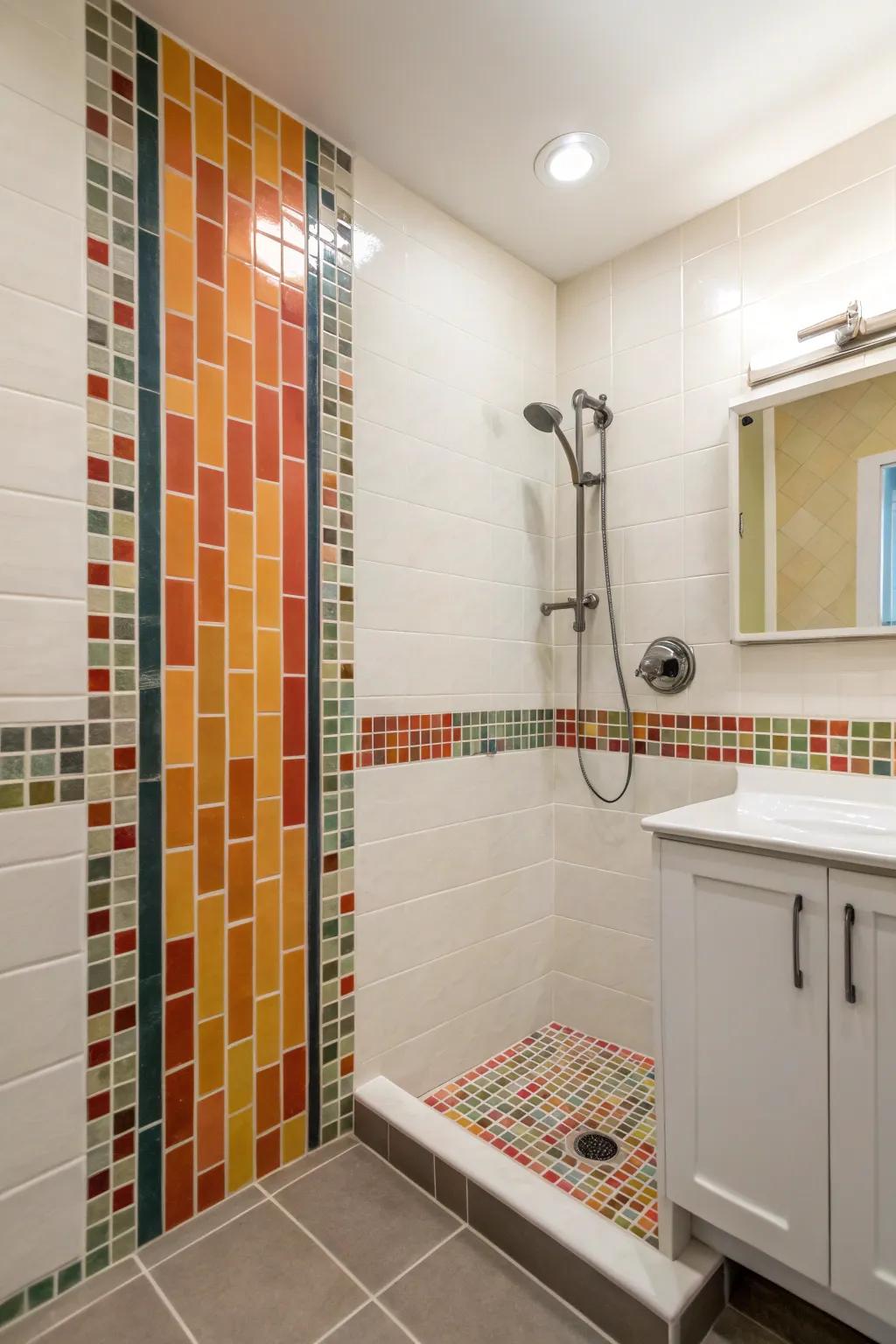 Accent borders provide a compelling visual enhancement to bathrooms.