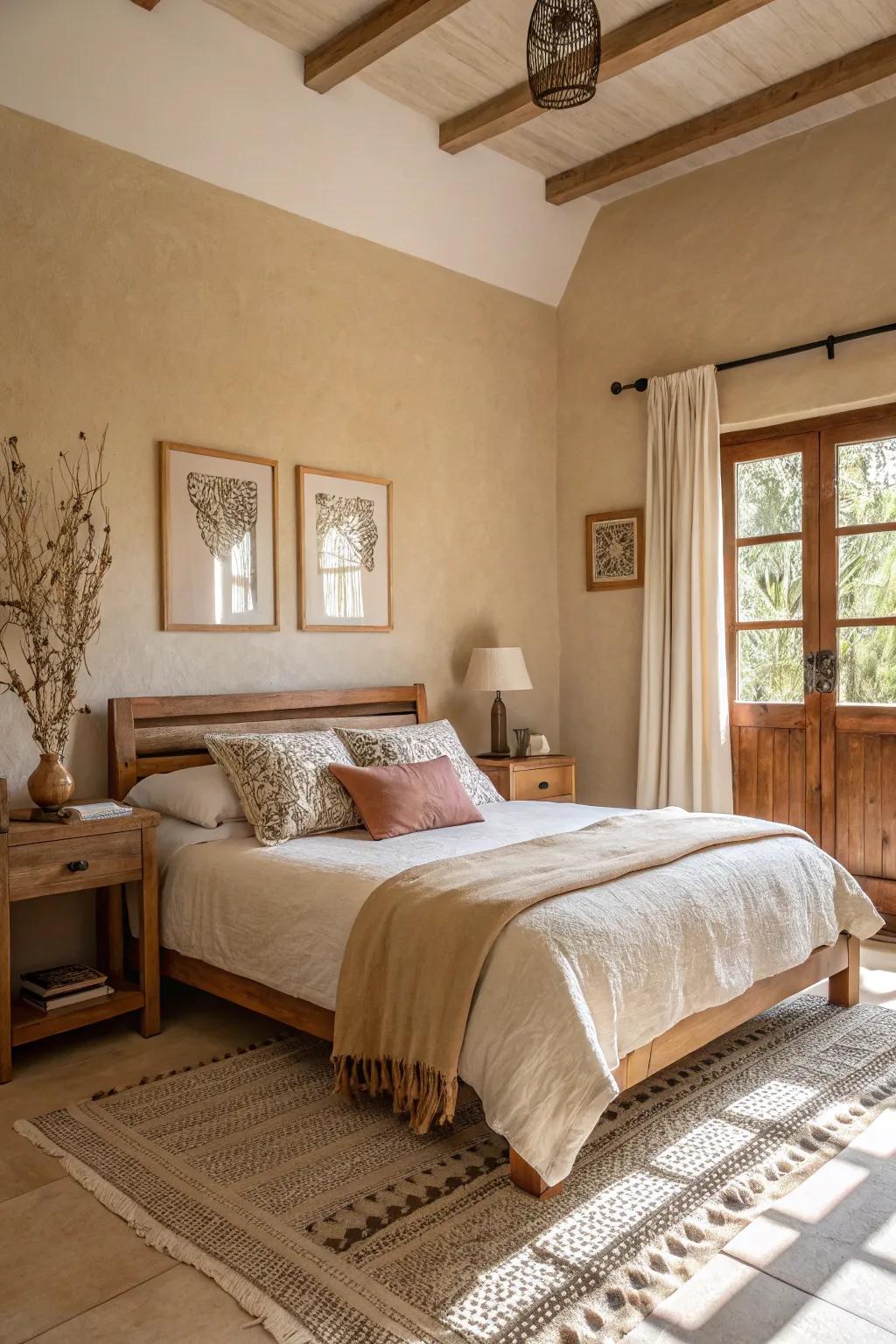 Understated and organic hues introduce a sense of coziness and peace to any bedroom.