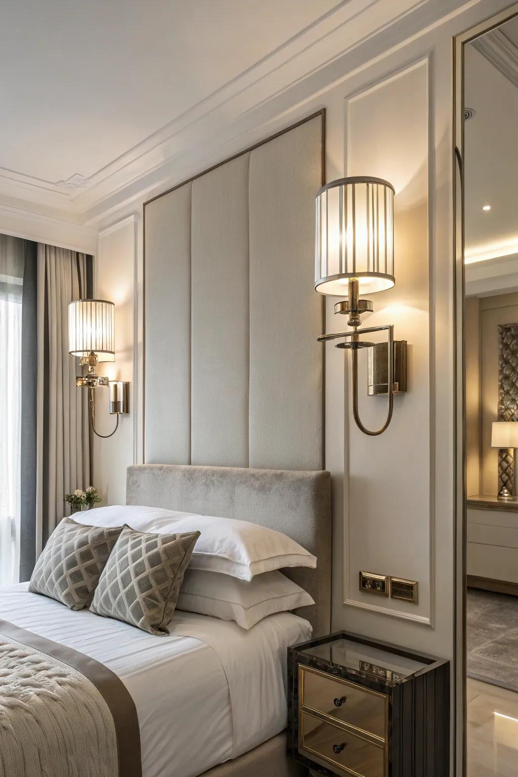 Sleek modern lights introduce a hint of sophistication to minimalist spaces.