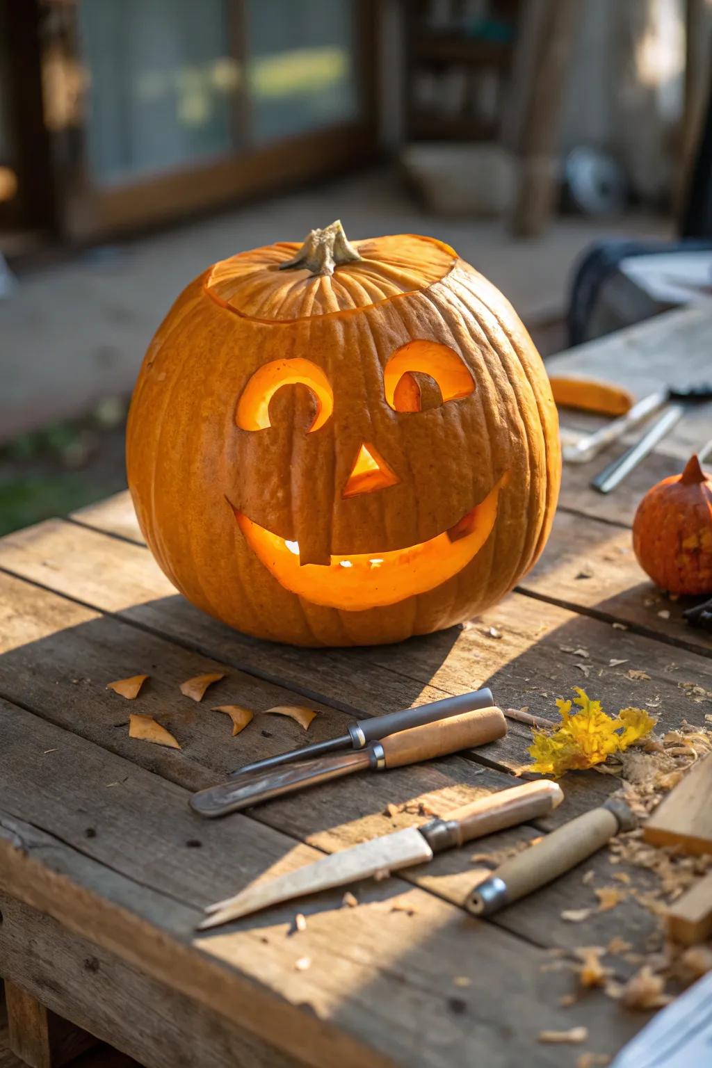 Enjoy the straightforward joy of Halloween with an iconic smiling pumpkin. Absolutely perfect for beginners!