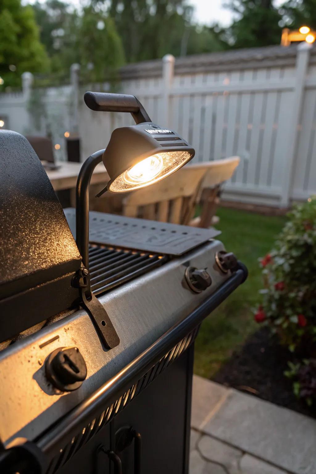 Clip-on grill lights provide adaptability and simplicity.