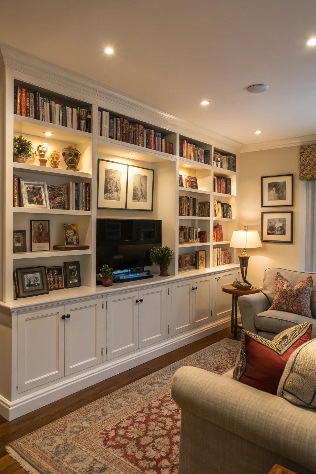 Smoothly integrated organizers create a harmonious and sophisticated look.