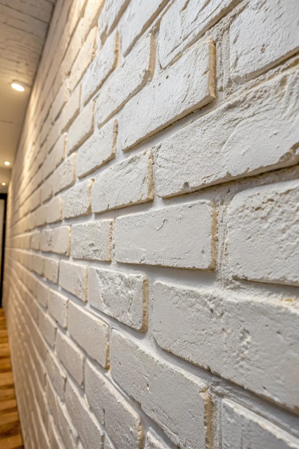 Enhance your area with the ageless sophistication of classic white brick.
