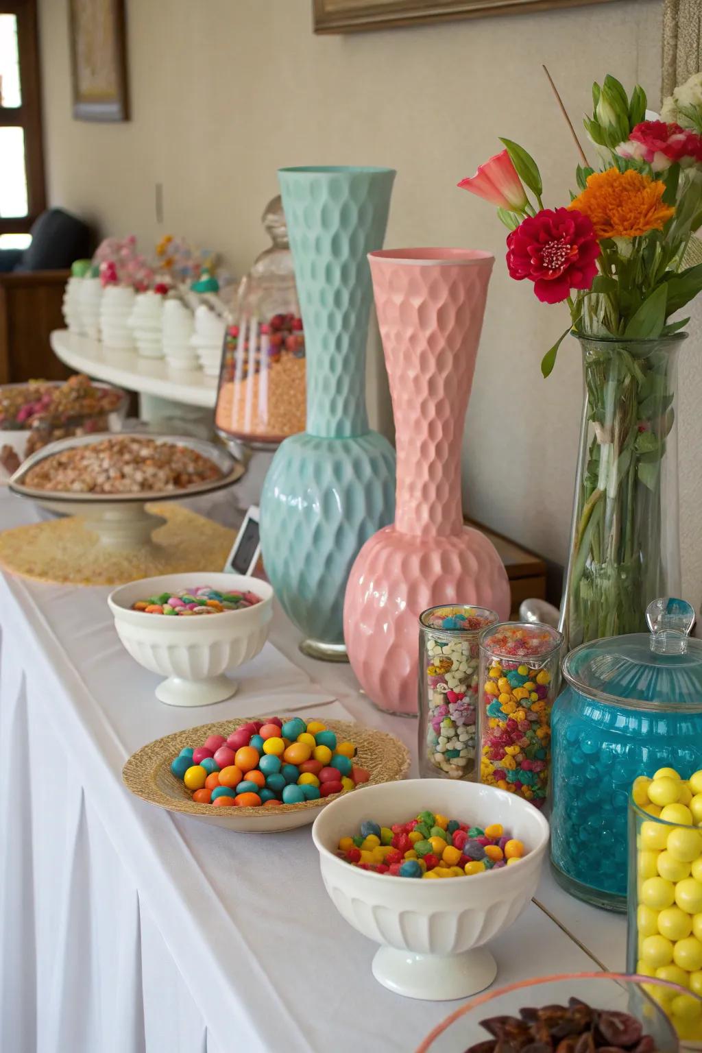 Household items repurposed as one-of-a-kind candy containers.