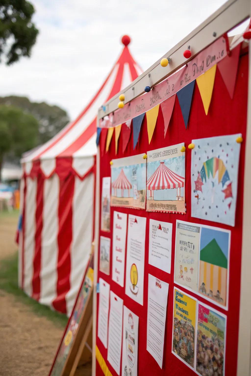 A striking display panel using classic big top shelters that spark a sense of amazement.
