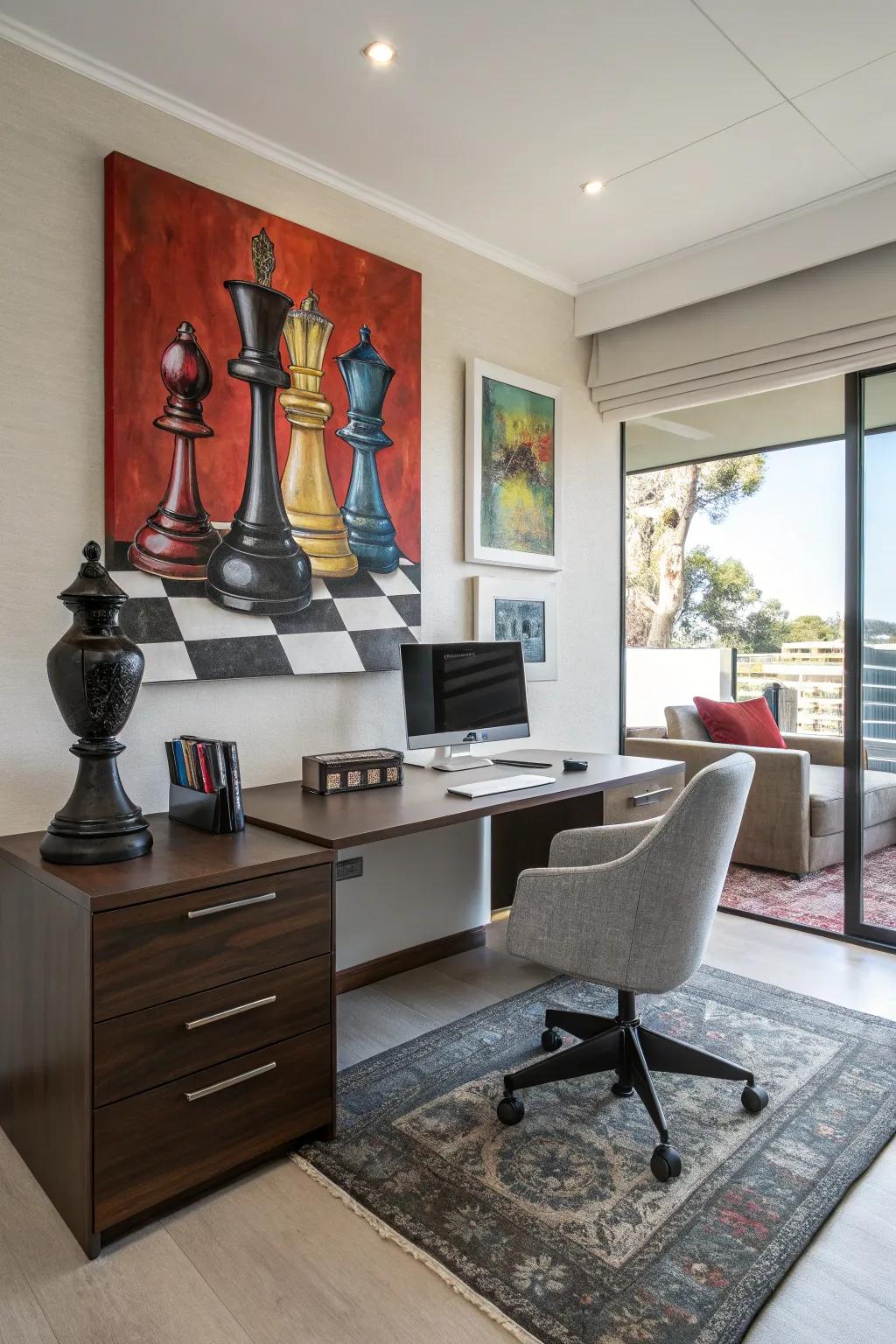 A vibrant chess painting has the power to revolutionize any room.