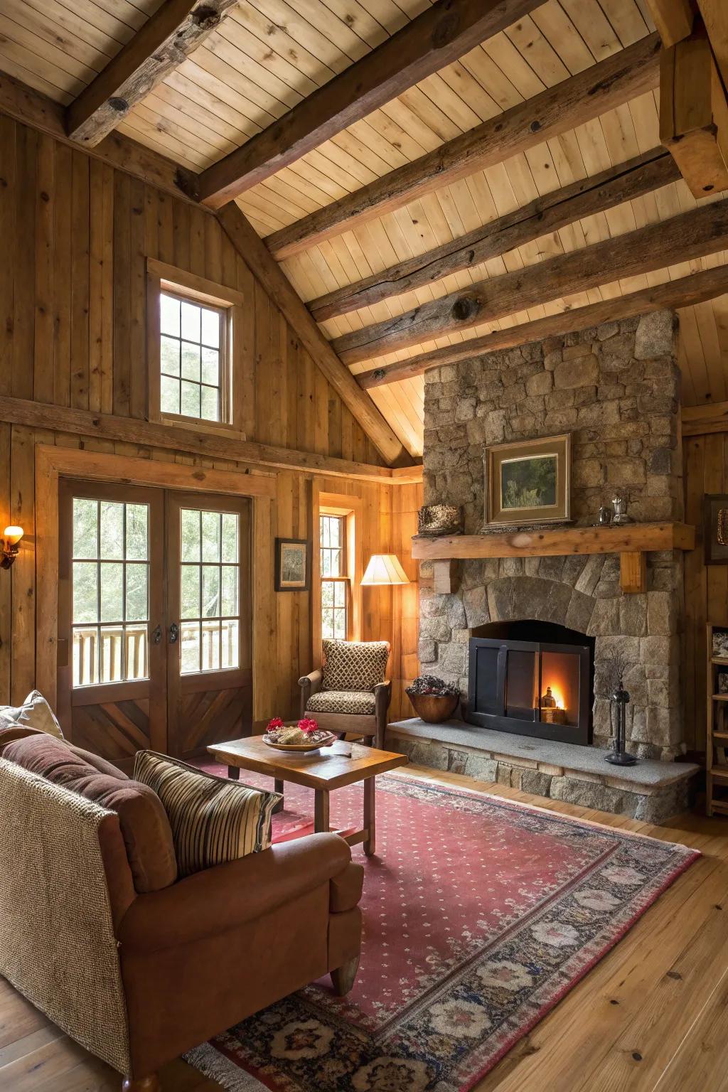 Natural appeal is enhanced using organic timber details.