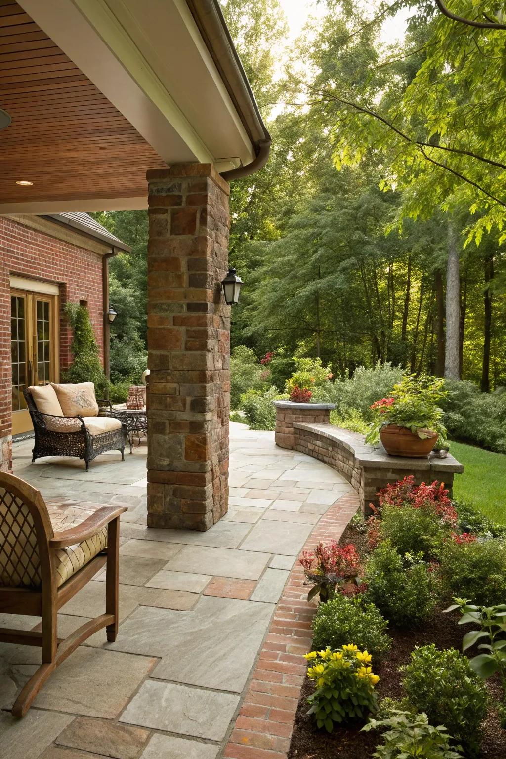 Authentic rock and brick fashion a timeless countryside appeal.