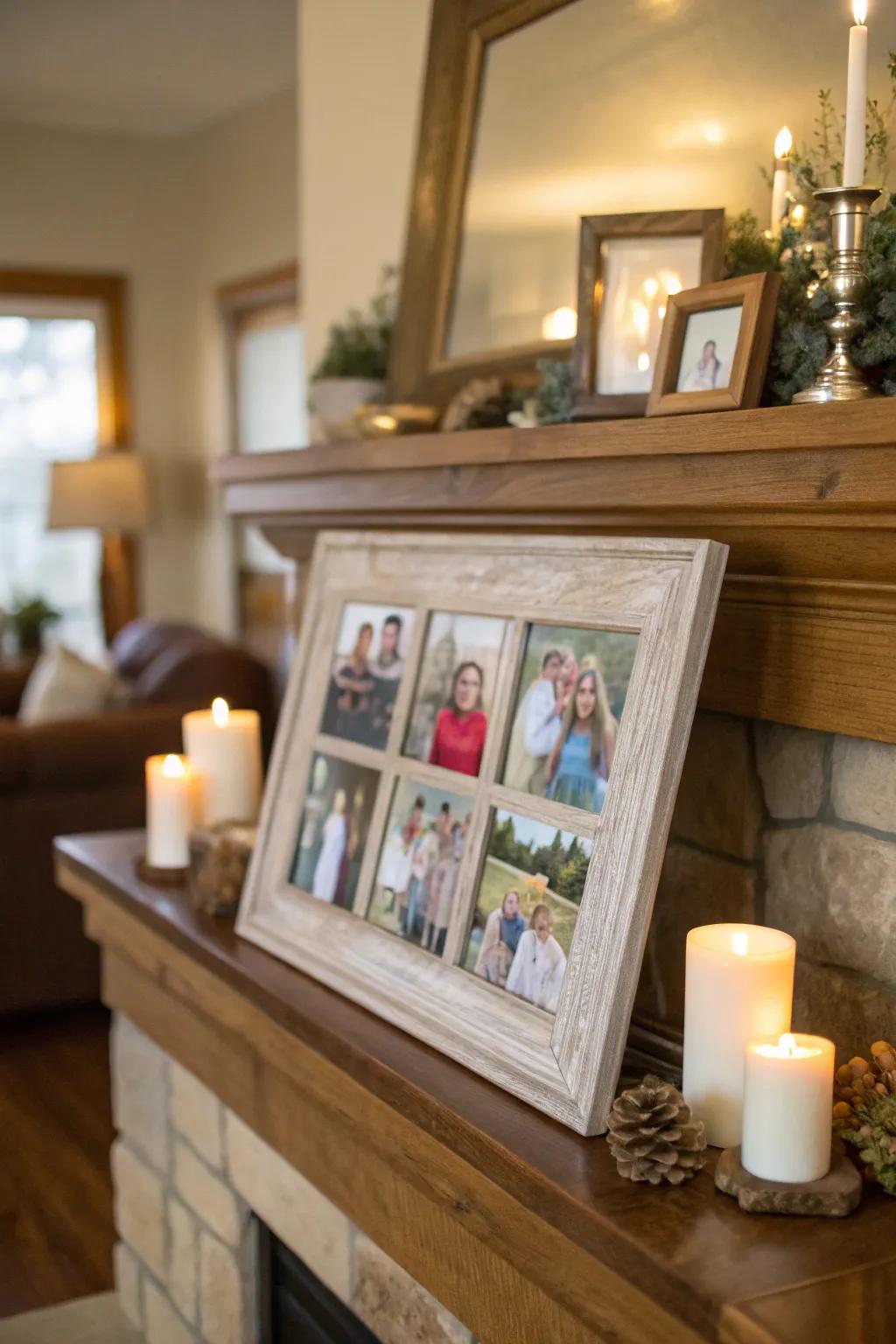 A bespoke photographic display enshrines cherished family memories.