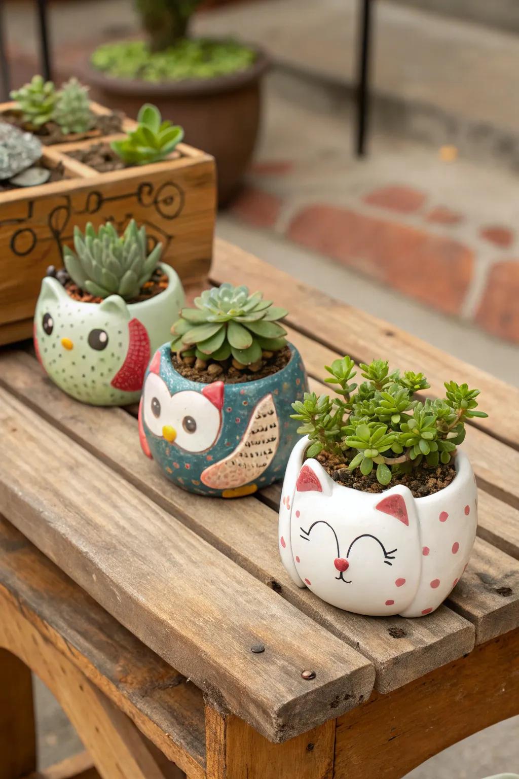 Infuse a playful aspect to your plants through fauna-shaped containers.