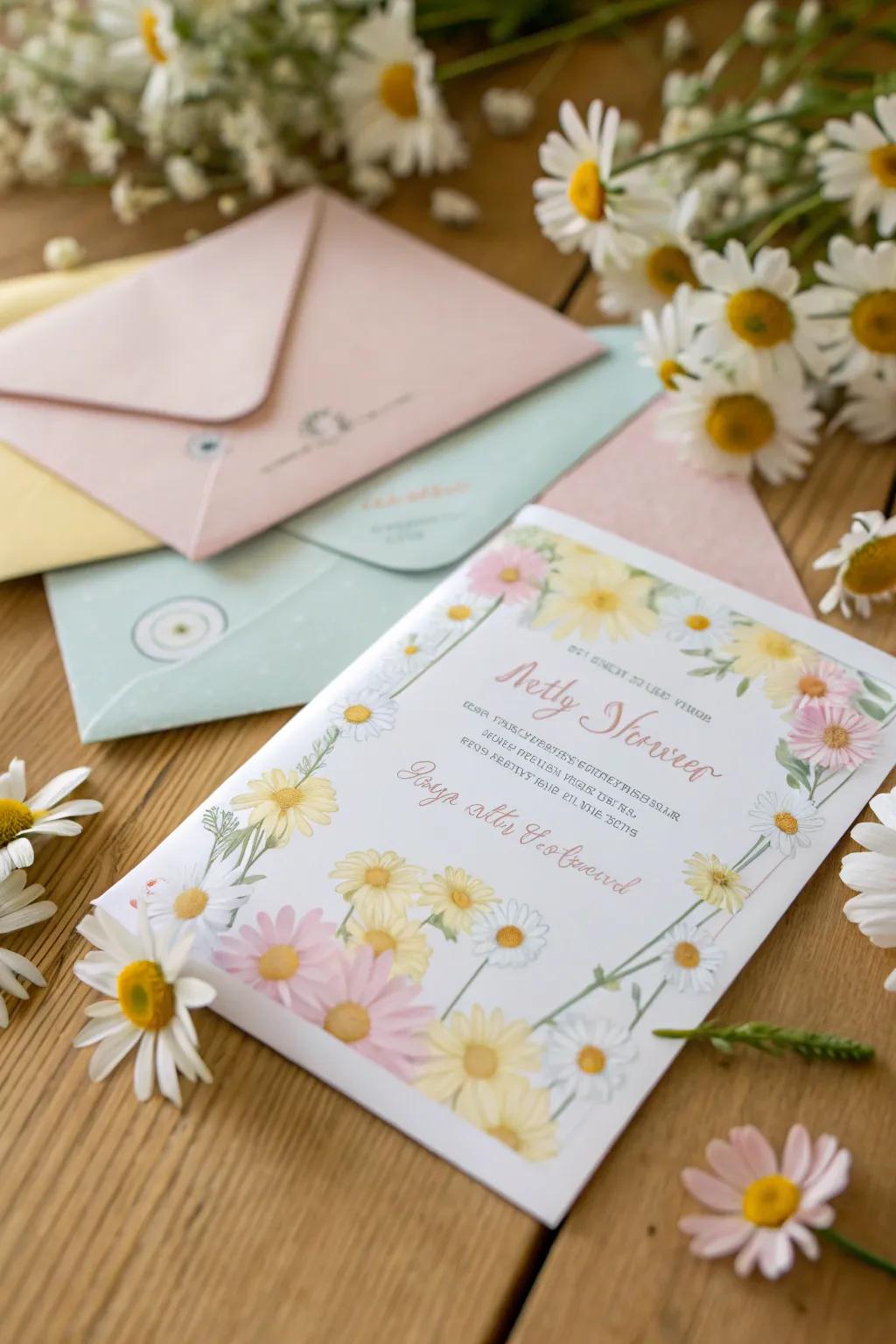 Build the excitement with lovely wildflower-themed invitations.