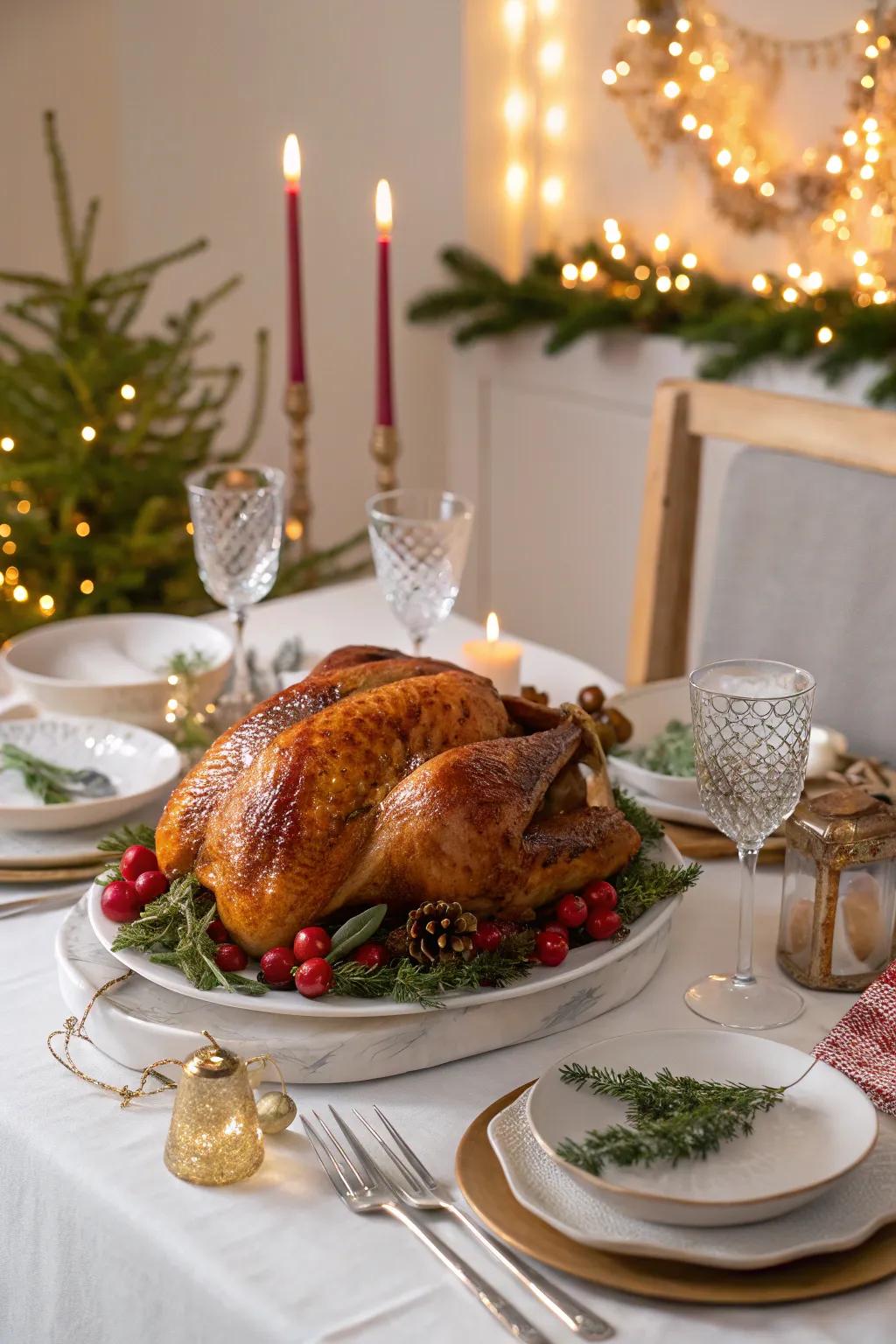 A timeless oven-roasted fowl as the centerpiece for a joyous December feast.