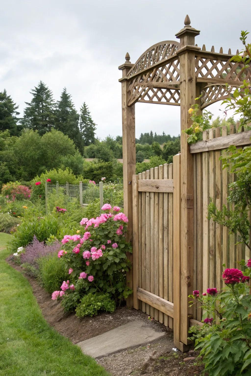A grating top introduces refinement and light to a timber fence.