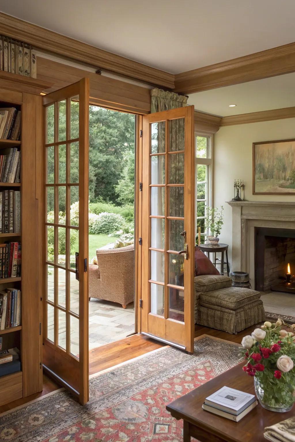 France doors bring a stylish touch to any den.