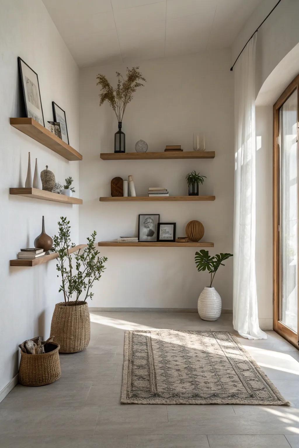 Drifting ledges establish a pristine and contemporary aesthetic.