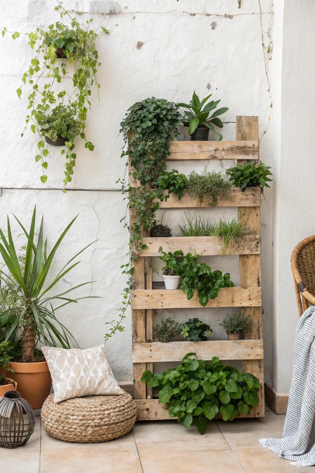 Elevate your patio with a breathtaking DIY sky-high garden - a perfect blend of clean Nordic lines and free-spirited Boho aesthetics.