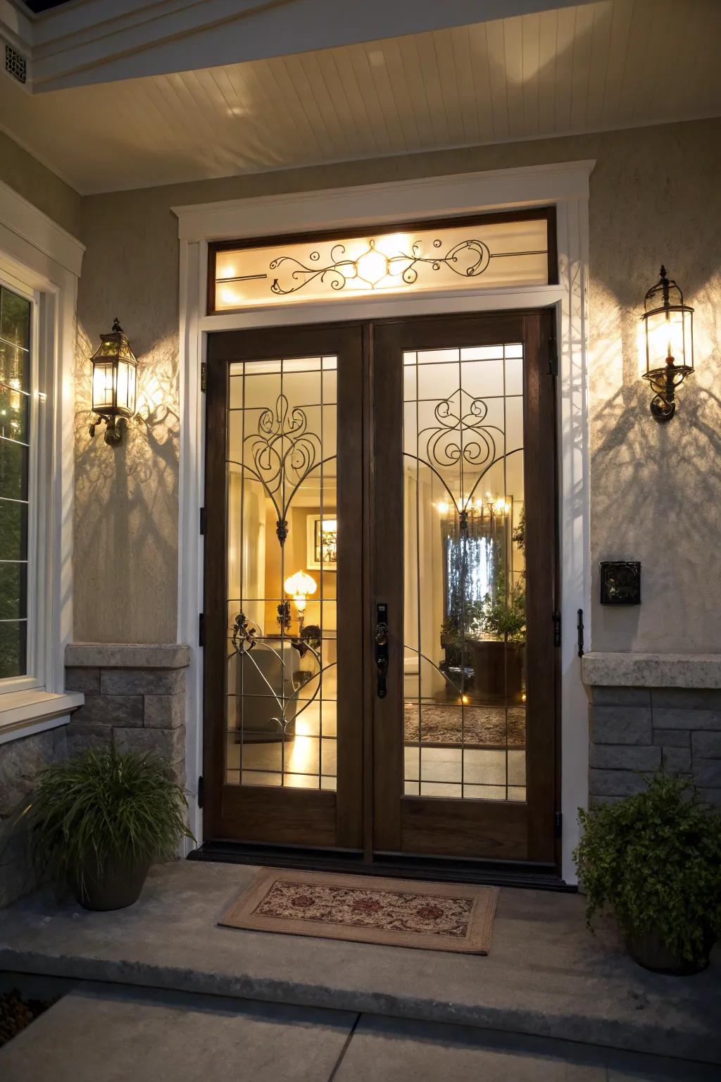Invite the natural world indoors with doors showcasing eye-catching glass paneling.