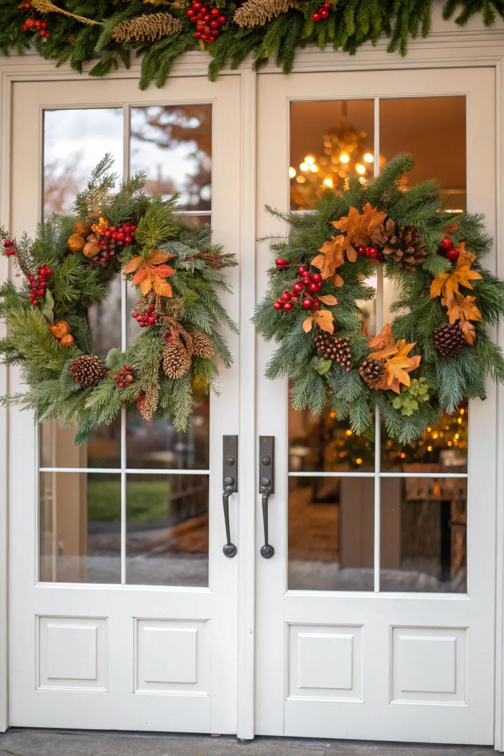 Transform your entryway using seasonal decor that displays nature.