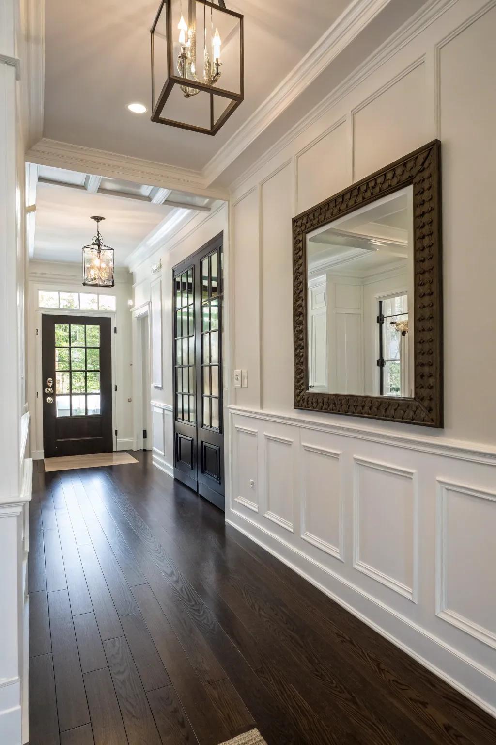 Panel detailing infuses timeless elegance into any entryway.