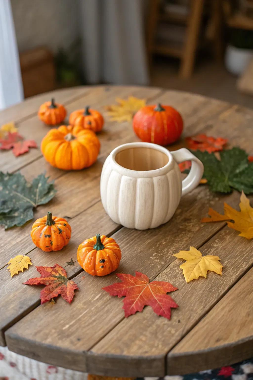 Gourd-shaped stoneware cup, perfect for the season.
