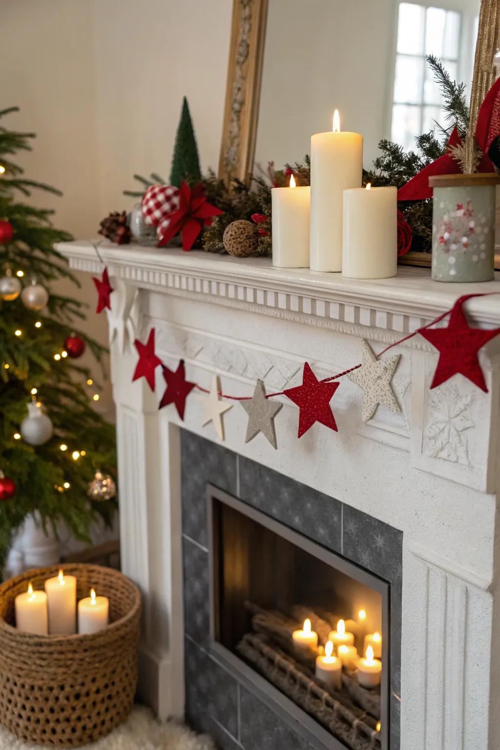 Felt star garlands bring a celebratory shimmer to your home throughout the holiday season.