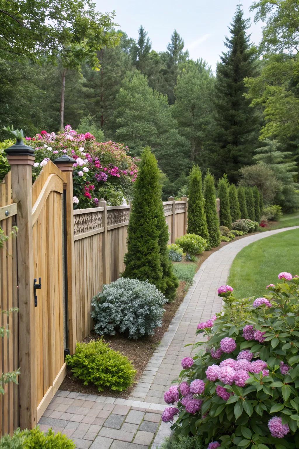 A thriving fence offers a vibrant, evolving border all through the year.
