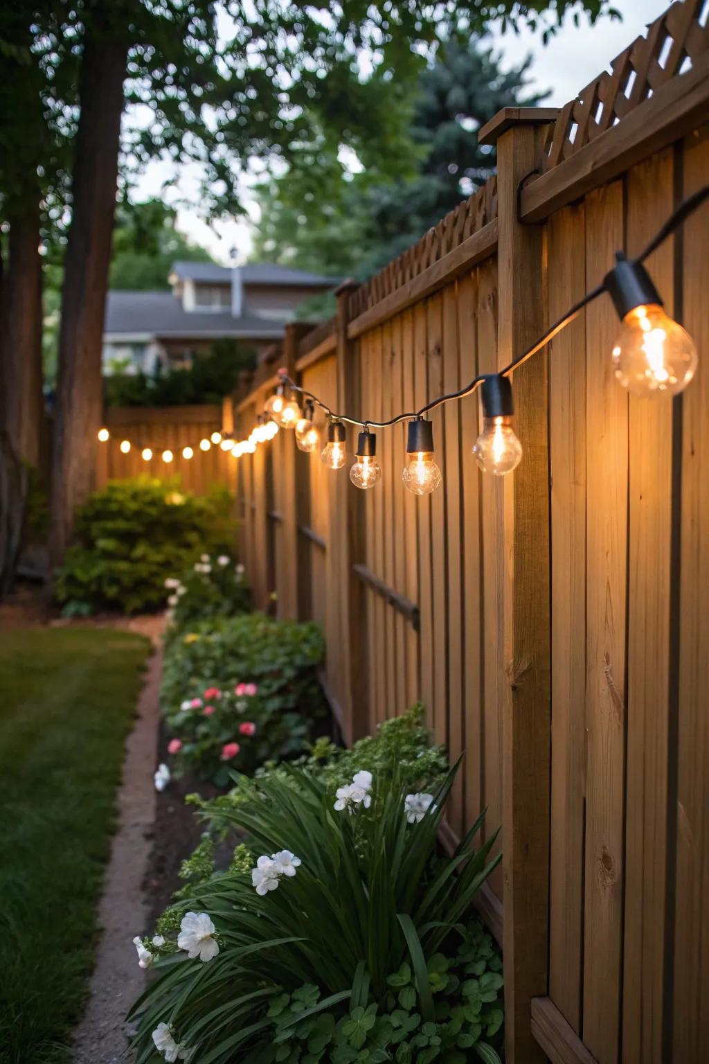 Fairy lights add a captivating touch to any fence.