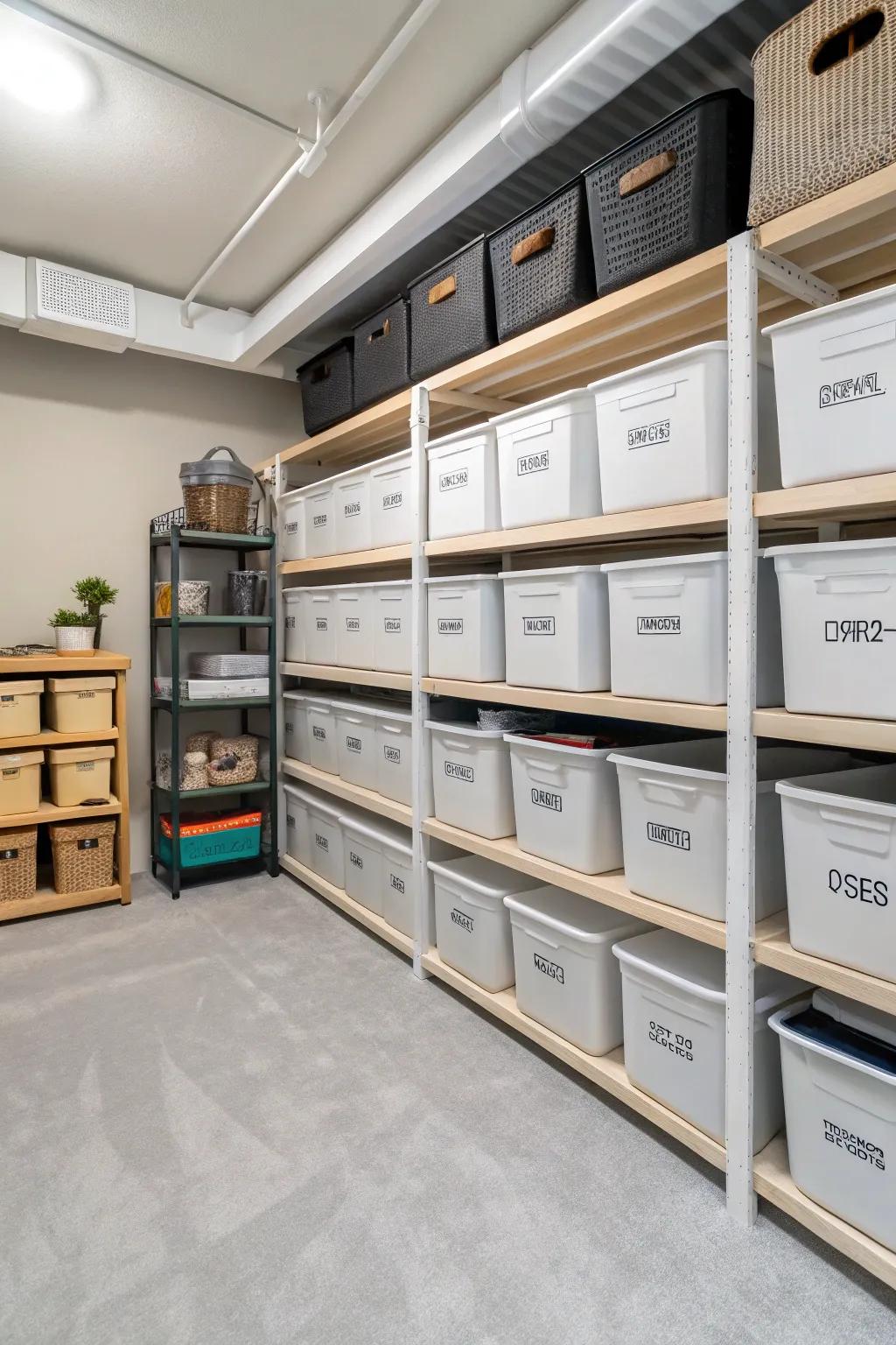 Transform your crawl space into an ordered storage paradise.