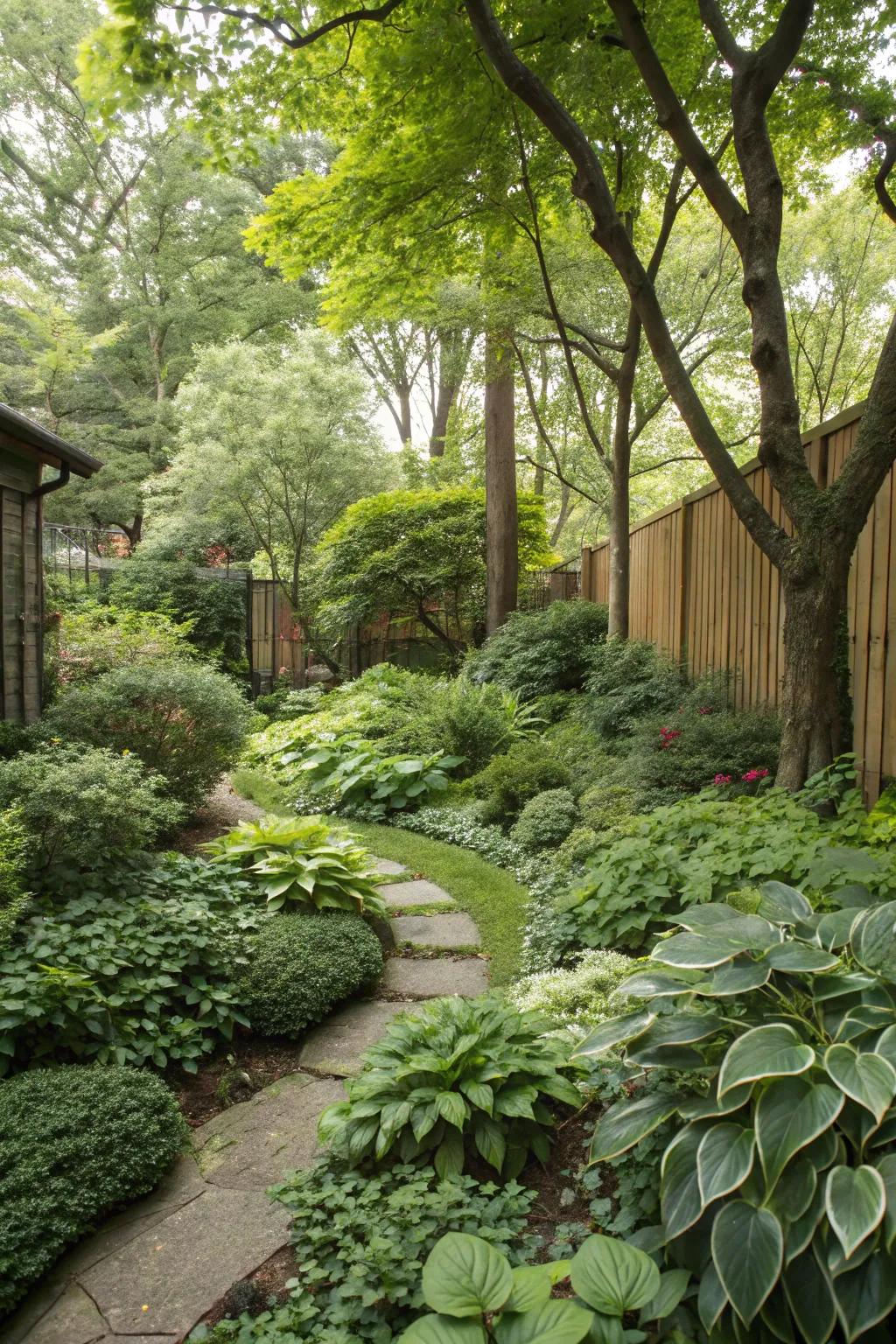 Thick greenery creating a natural, forest-like atmosphere.