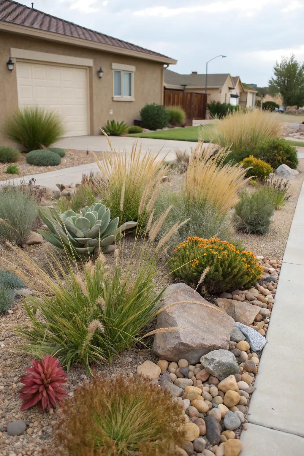 A vibrant collection of drought-tolerant plants perfect for xeriscaping in Colorado.