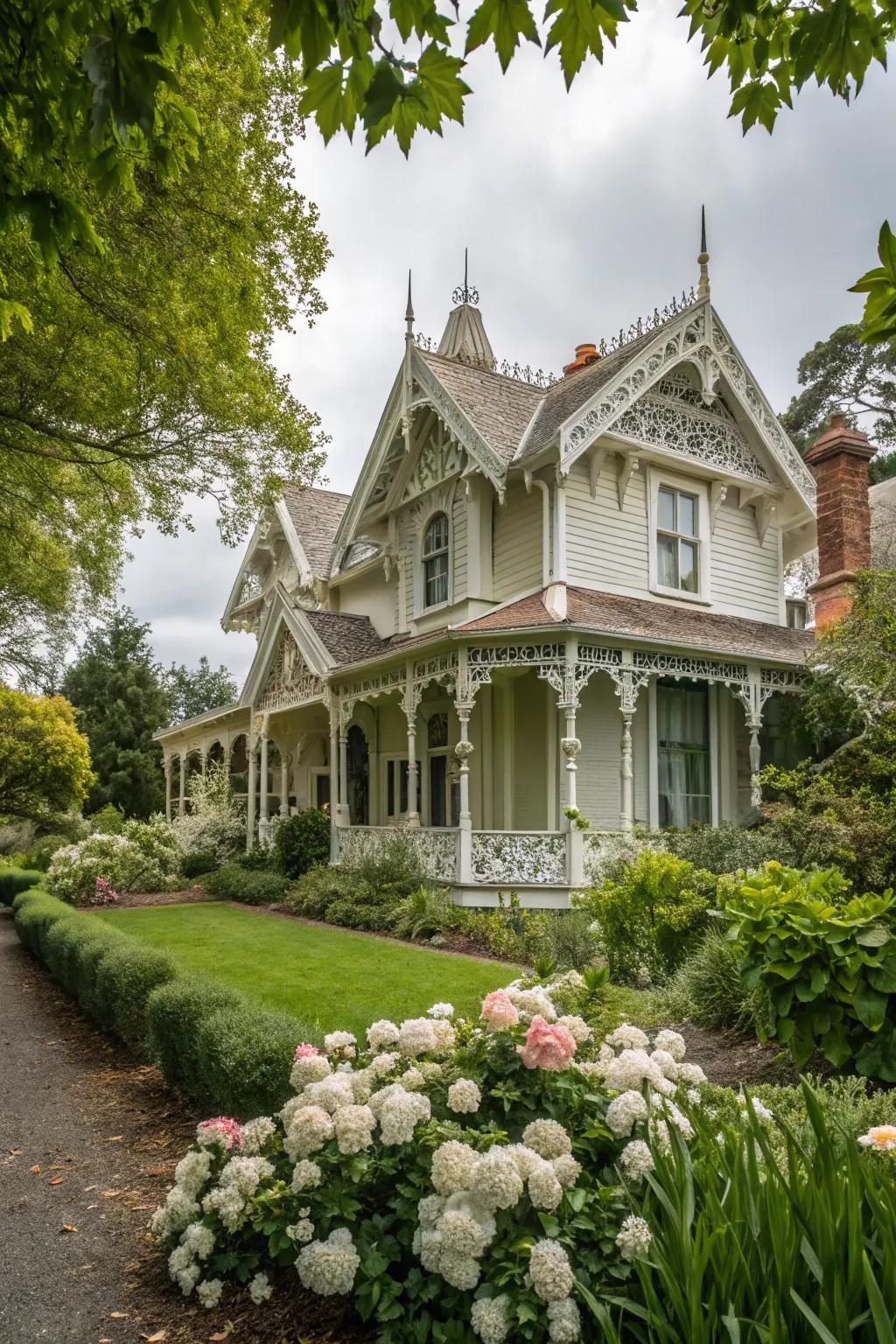 Victorian-style peak decorations give a sense of history.