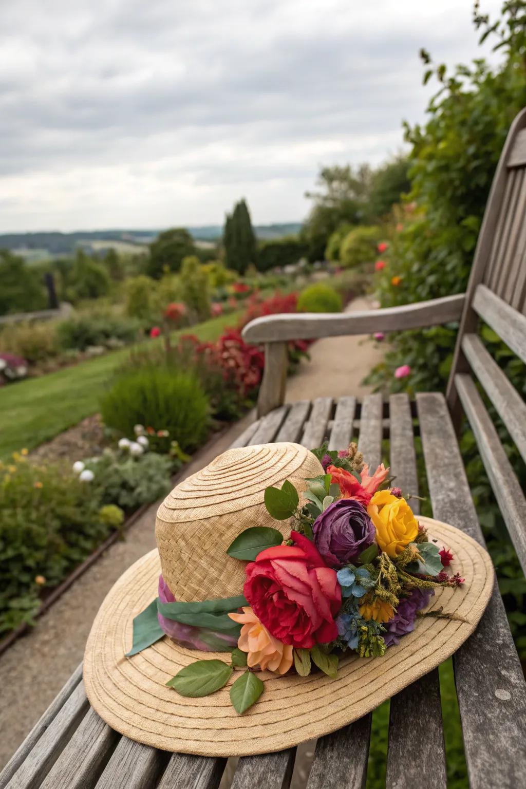 A floral extravaganza hat, bringing the garden's essence to your attire.