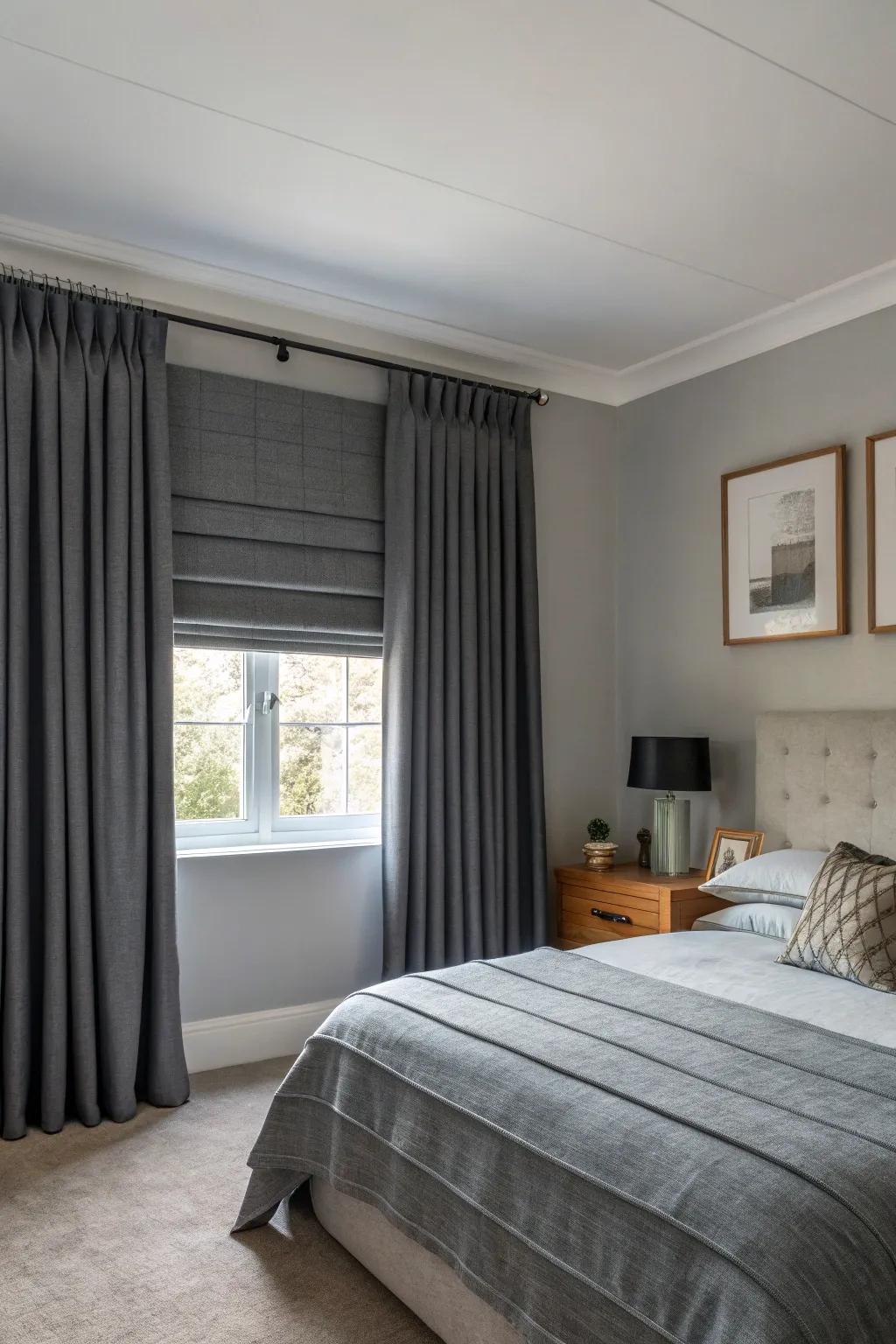 Using different grey tones adds dimension and visual appeal.