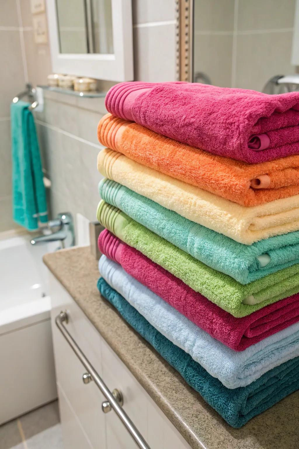 Experiment with textures on a towel rod to craft a captivating visual.