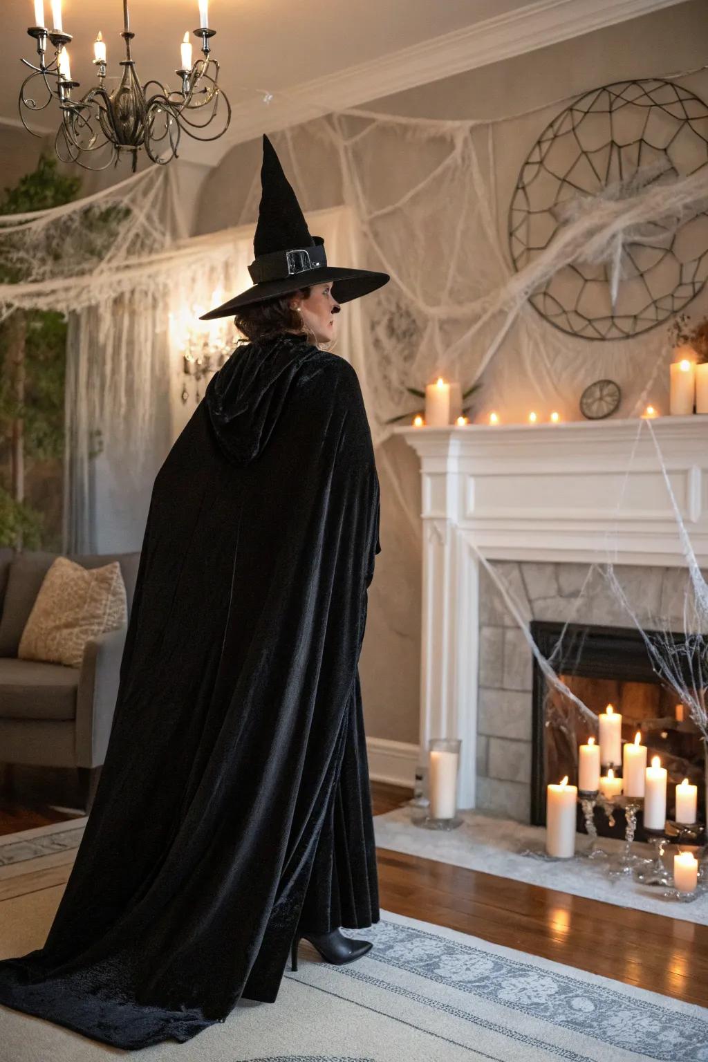 A classic sorceress gown remains a Halloween staple.